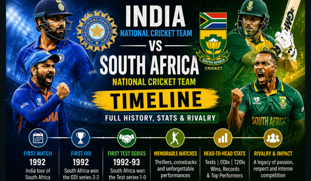 India National Cricket Team vs South Africa National Cricket Team Timeline