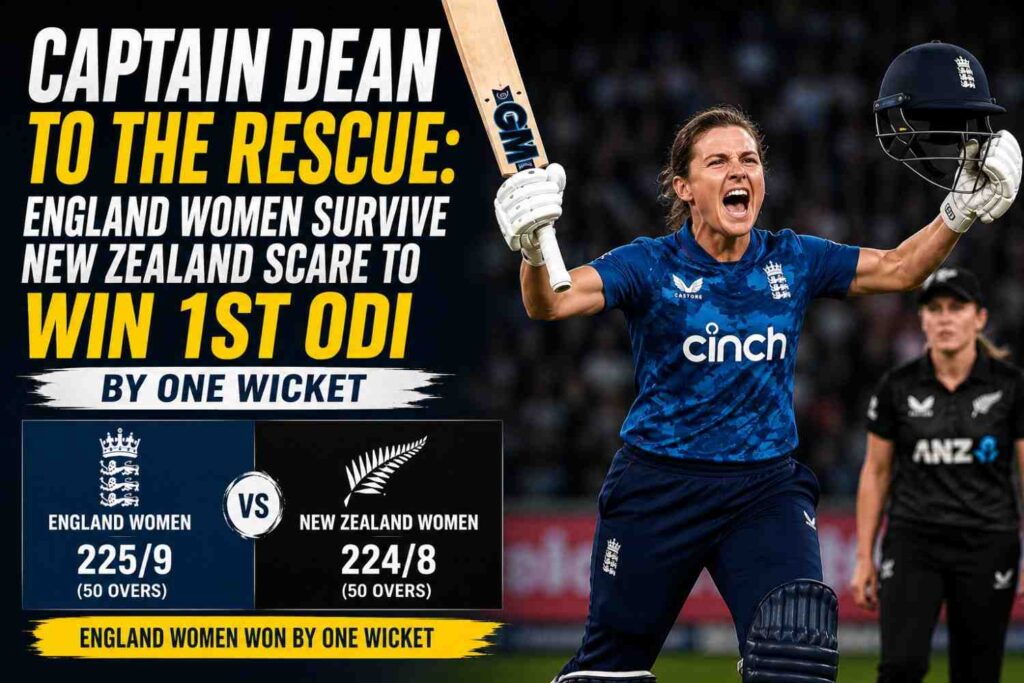 Captain Dean to the Rescue: England Women Survive New Zealand Scare to Win 1st ODI by One Wicket