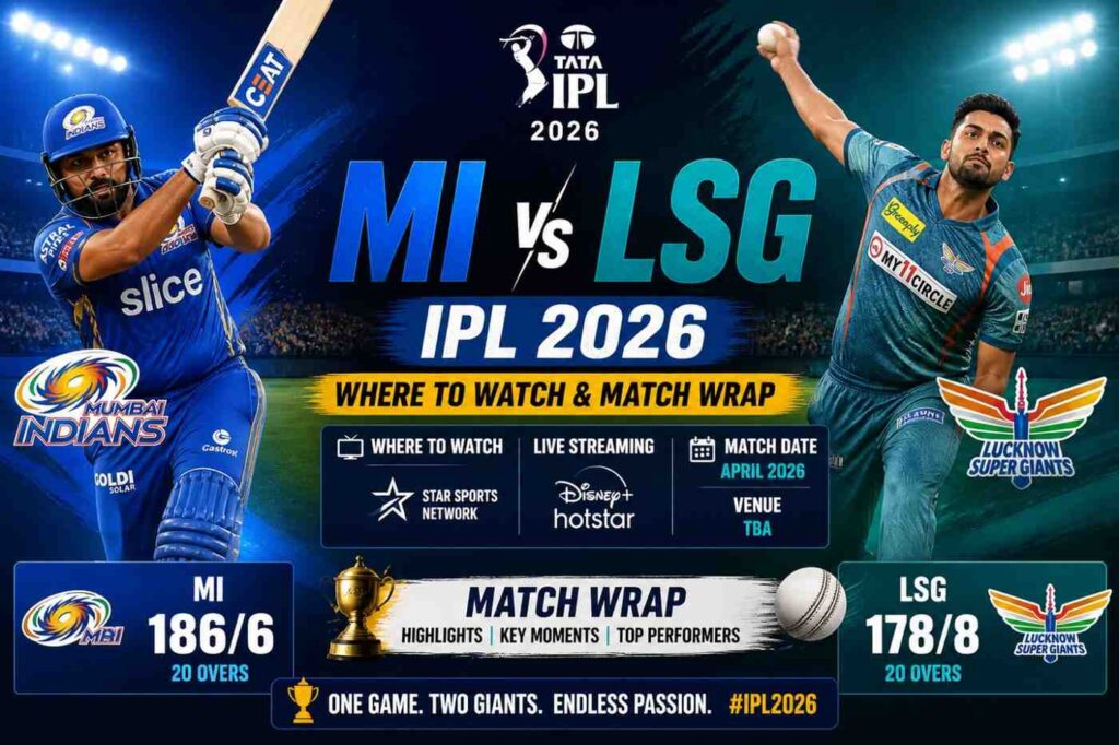 MI vs LSG, IPL 2026 — Where to Watch & Match Wrap