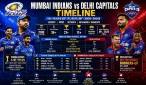 Mumbai Indians vs Delhi Capitals Timeline