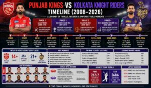 Punjab Kings vs Kolkata Knight Riders Timeline