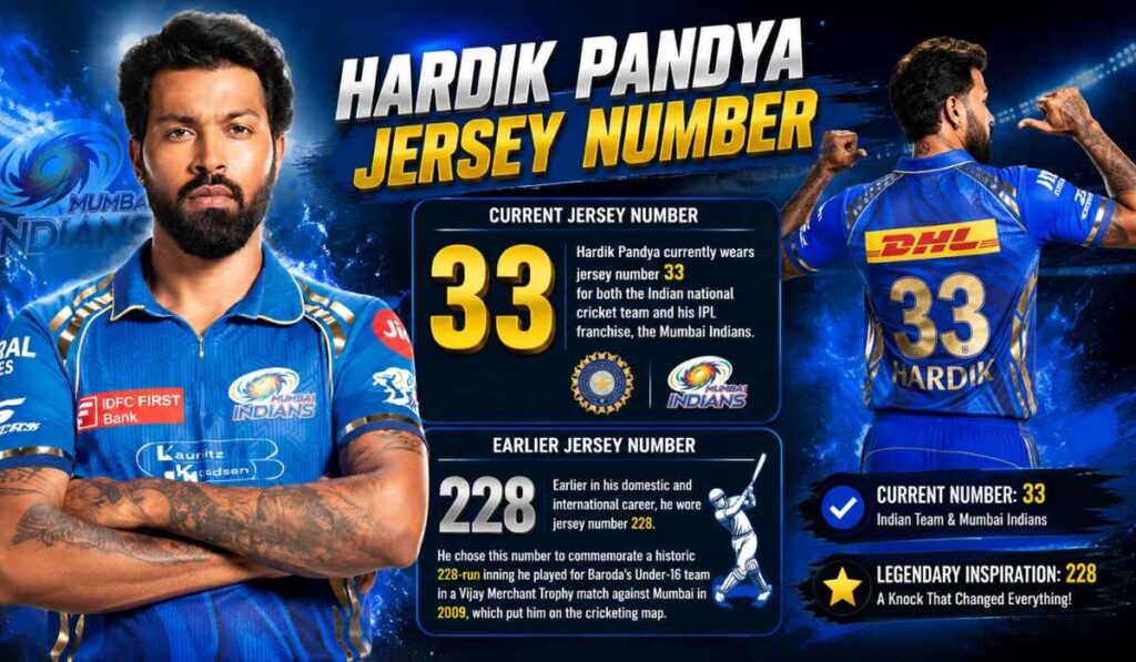 Hardik Pandya Jersey Number